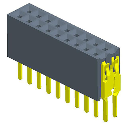 1.27mm排母 双排 180度